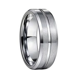 Stainless Steel Band Ring Brushed & Polished Comfort Fit